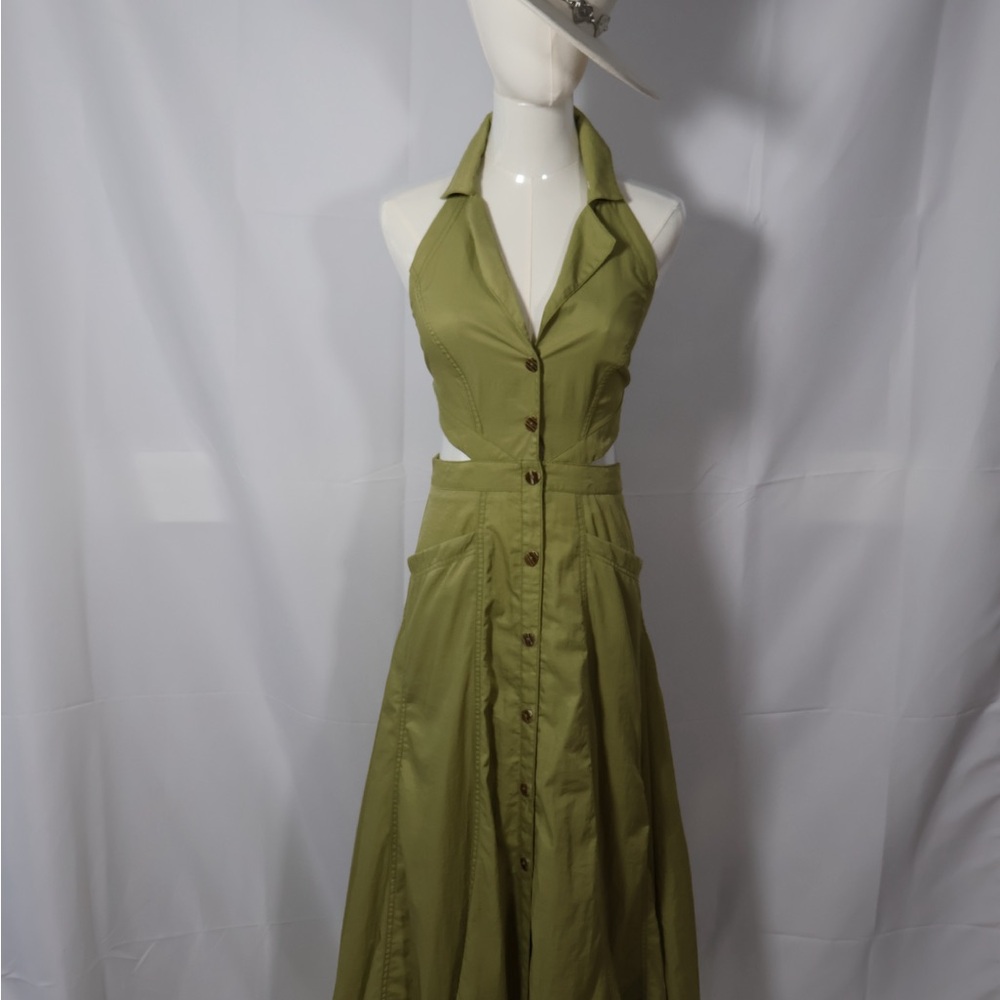 Elegant Olive Green Maxi Dress